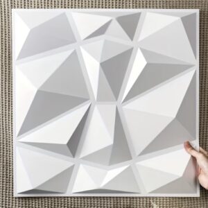 Panneaux muraux décoratifs acoustiques géométriques en forme de diamant 3D